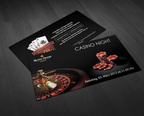 Flyer für Casino Night im "Hotel Olymp"